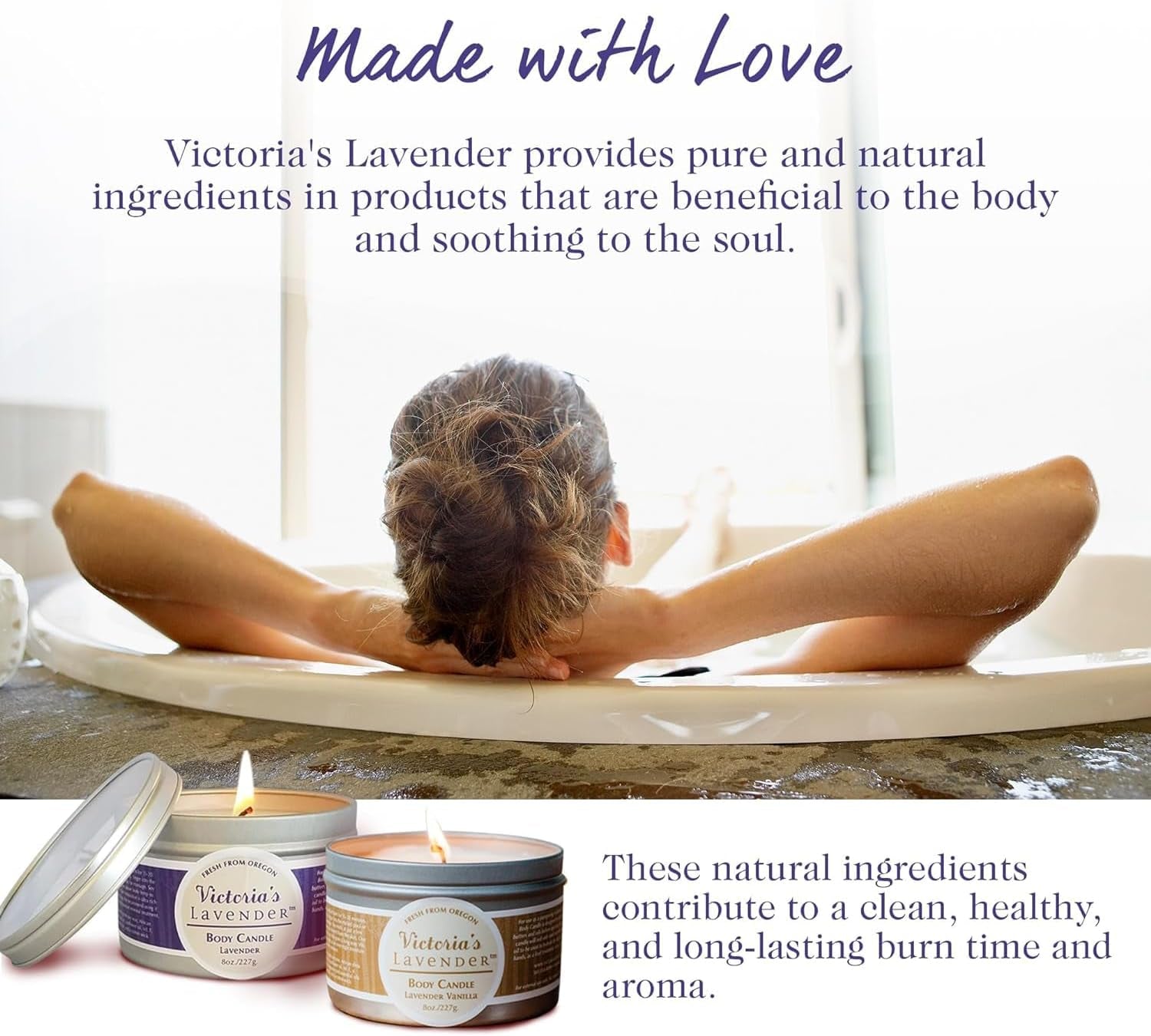 Vanilla Lavender Massage Candle Wax - Aromatherapy Candle That Turns into Massage Oil, Travel Size, Made in the USA by  - (8 Oz)