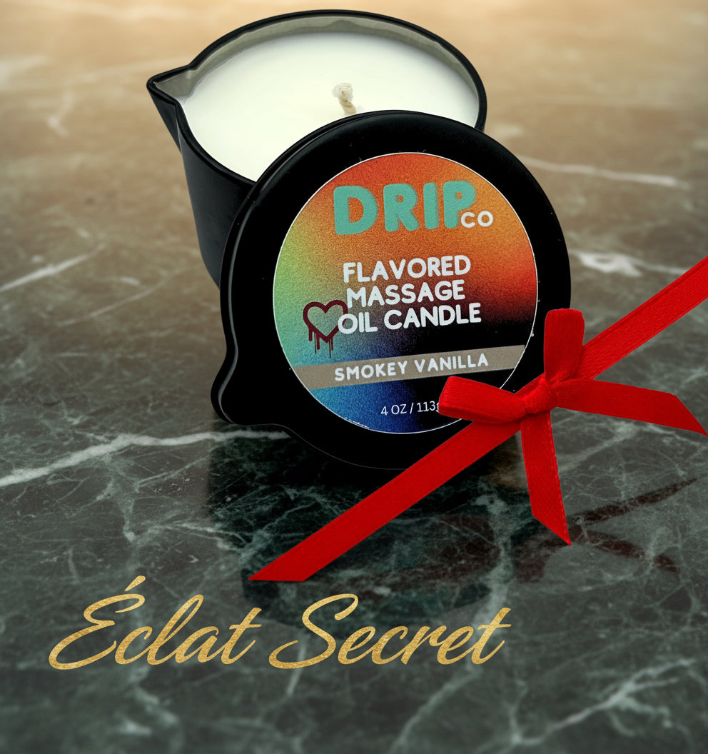 Drip Massage Candle 4 Oz, Smokey Vanilla Pour Massage Oil on Body - Couples Gifts, Massage Therapy