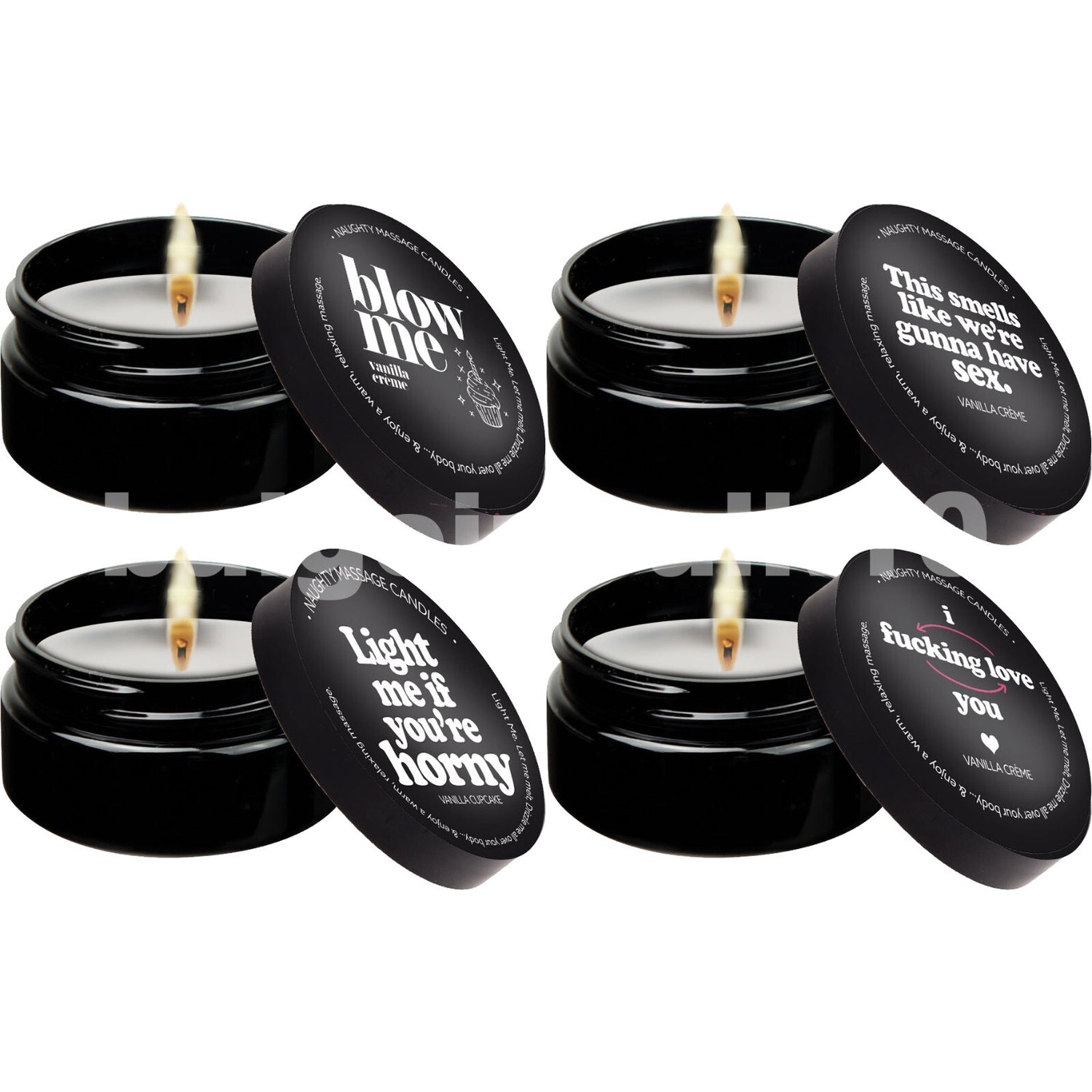 Kama Sutra Vanilla Scented Coconut Oil Based Naughty Massage Candle 1.7 Oz